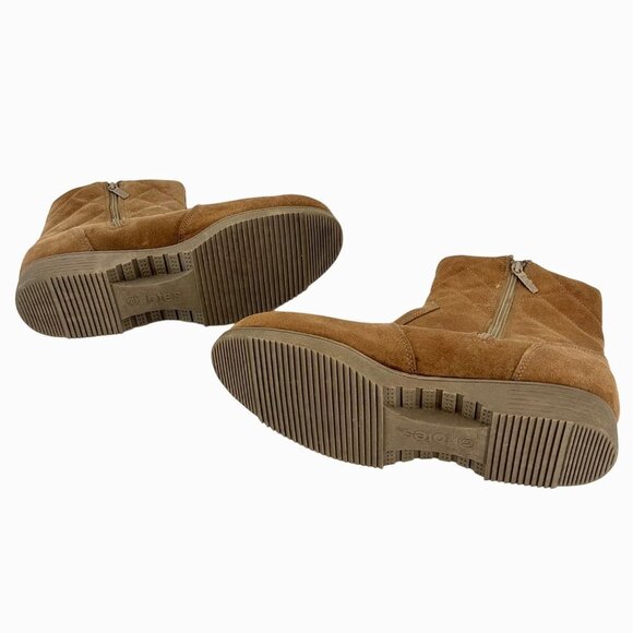 TOTES QUILTED TAN SUEDE LEATHER MEN'S SHORT BOOTS - 13 - Picture 7 of 8